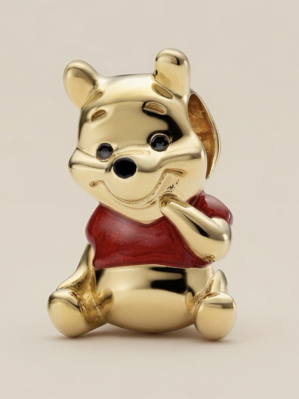 Gold Winnie-the-Pooh Charm with Red Shirt
